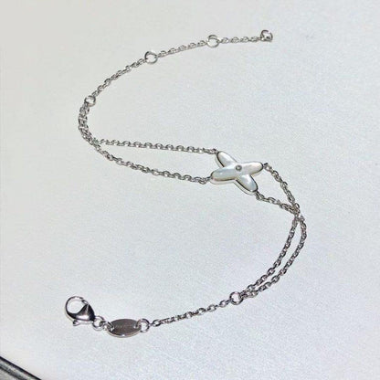 [LUCKY LOVE]JEUX BRACELET WHITE MOP SILVER 1 DIAMOND