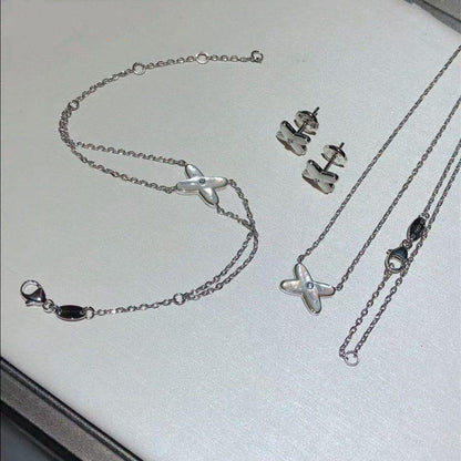 [LUCKY LOVE]JEUX BRACELET WHITE MOP SILVER 1 DIAMOND