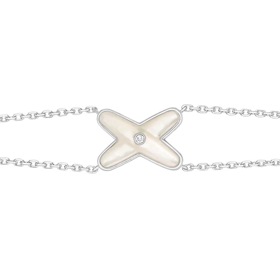 [LUCKY LOVE]JEUX BRACELET WHITE MOP SILVER 1 DIAMOND