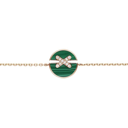 [LUCKY LOVE]JEUX DE BRACELET MALACHITE PINK GOLD DIAMONDS