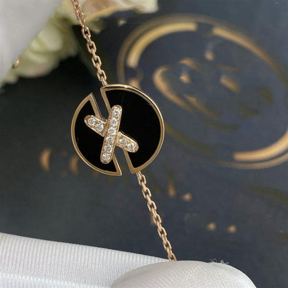 [LUCKY LOVE]JEUX DE BRACELET ONYX PINK GOLD DIAMOND