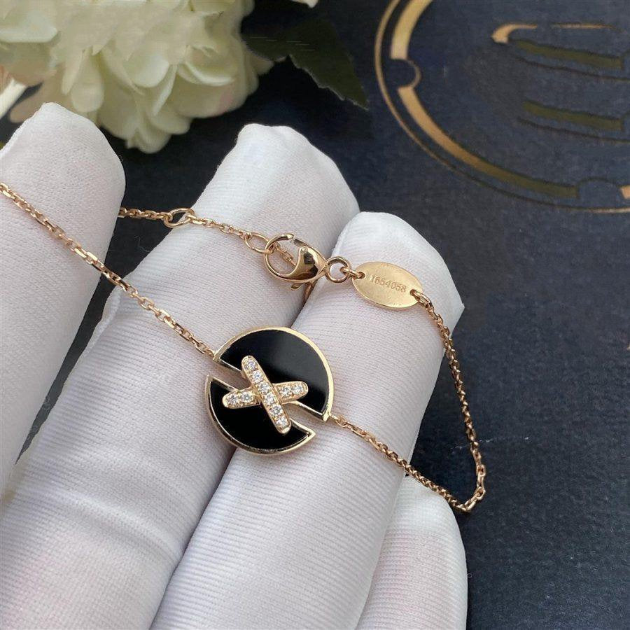 [LUCKY LOVE]JEUX DE BRACELET ONYX PINK GOLD DIAMOND