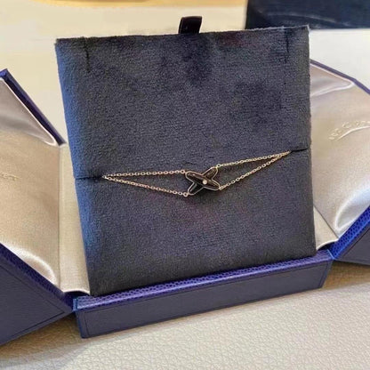 [LUCKY LOVE]JEUX BRACELET ONYX PINK GOLD 1 DIAMOND