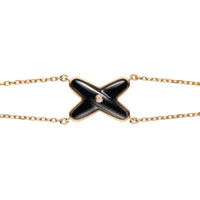[LUCKY LOVE]JEUX BRACELET ONYX PINK GOLD 1 DIAMOND