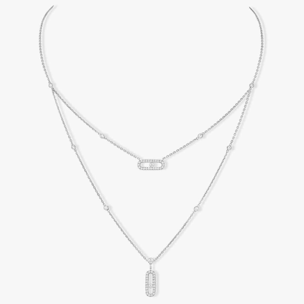 [LUCKY LOVE]MOVE 2 ROW DIAMOND NECKLACE