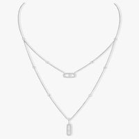 [LUCKY LOVE]MOVE 2 ROW DIAMOND NECKLACE