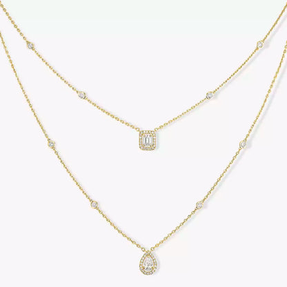 [LUCKY LOVE]Diamond Necklace My Twin 2 Rows