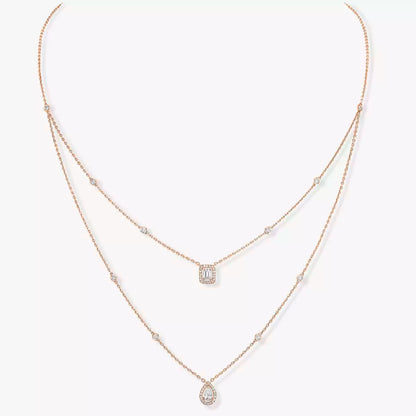 [LUCKY LOVE]Diamond Necklace My Twin 2 Rows