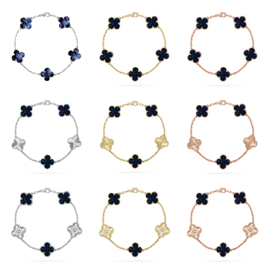[LUCKY LOVE]CLOVER 5 MOTIF PIETERSITE BRACELET COLLECTION