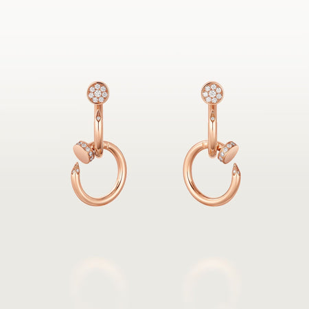 [LUCKY LOVE]JUSTE HALF DIAMOND DOUBLE EARRINGS