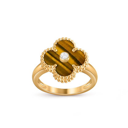 [LUCKY LOVE]CLOVER DIAMOND RING GOLD COLLECTION