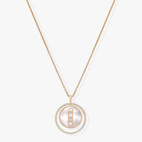 [LUCKY LOVE]LUCKY MOVE MM NACRE BLANCHE DIAMOND NECKLACE