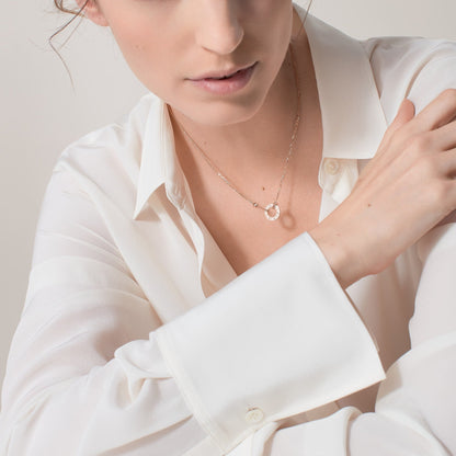 [LUCKY LOVE]LOVE NECKLACE 16MM 2 DIAMONDS