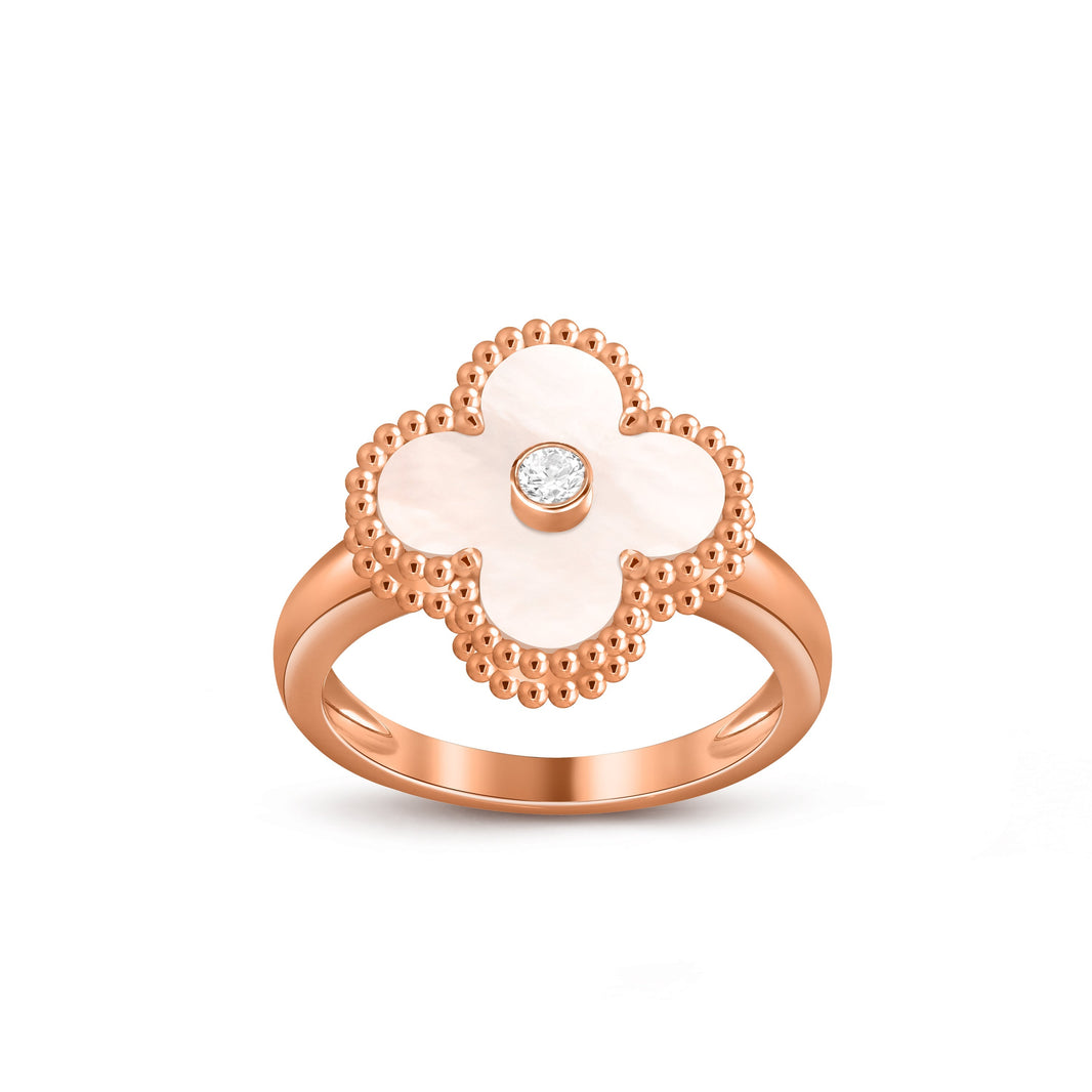[LUCKY LOVE]CLOVER DIAMOND RING ROSE GOLD COLLECTION