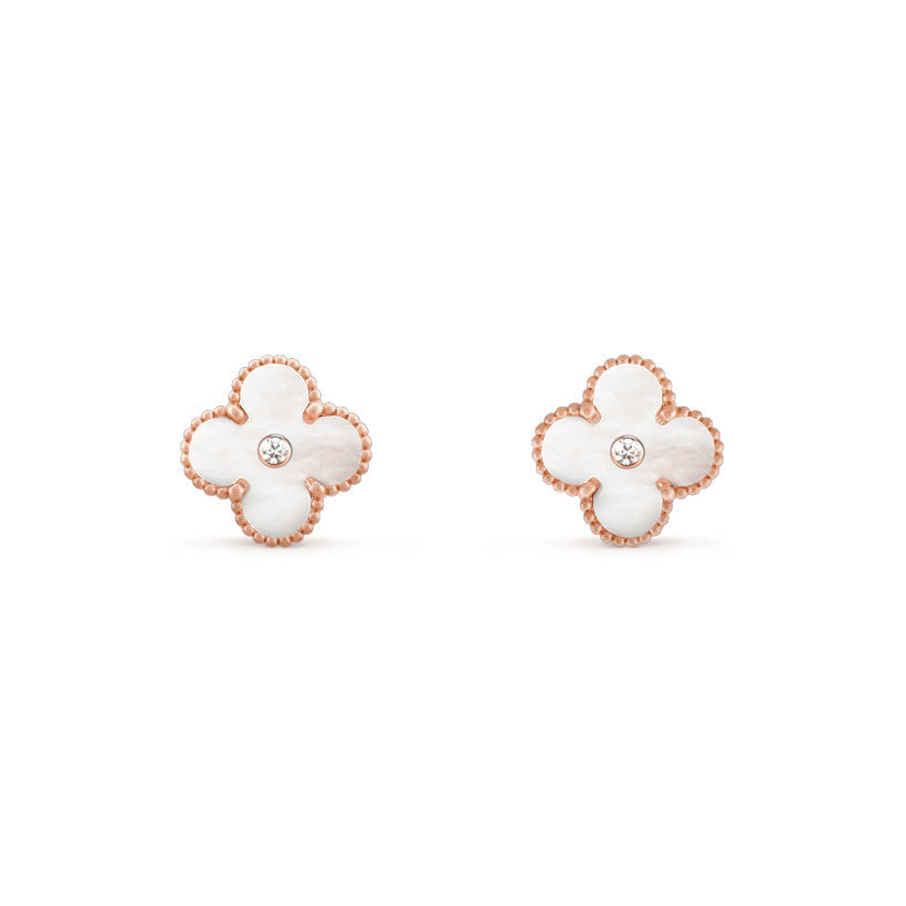 [LUCKY LOVE]CLOVER  15MM DIAMOND EARRINGS COLLECTION