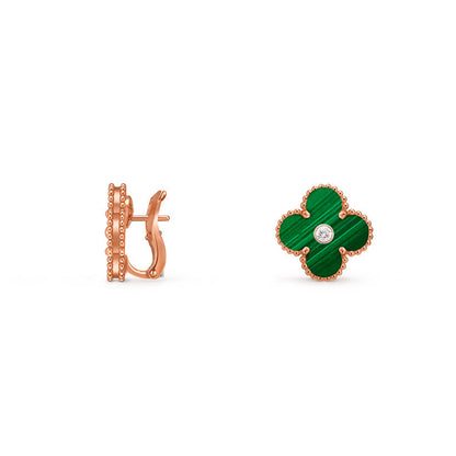 [LUCKY LOVE]CLOVER 15MM MOP DIAMOND EARRINGS COLLECTION