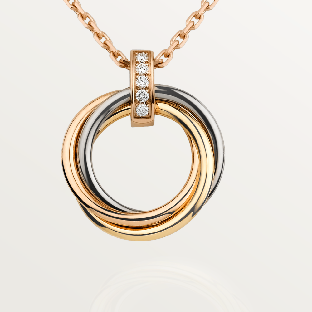 [LUCKY LOVE]TRINITY NECKLACE GOLD  DIAMONDS
