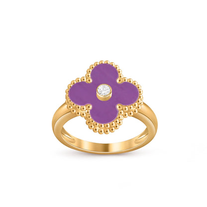 [LUCKY LOVE]CLOVER DIAMOND RING GOLD COLLECTION