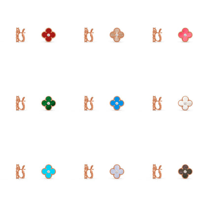 [LUCKY LOVE]CLOVER 15MM MOP DIAMOND EARRINGS COLLECTION