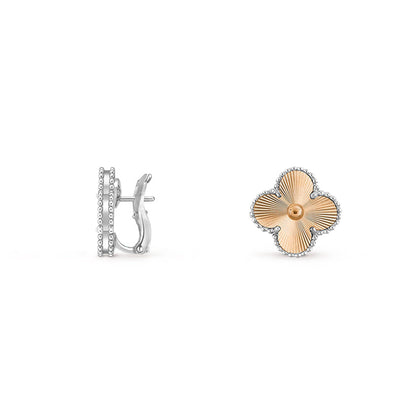 [LUCKY LOVE]CLOVER SILVER 15MM MOP EARRINGS COLLECTION