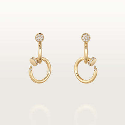 [LUCKY LOVE]JUSTE HALF DIAMOND DOUBLE EARRINGS