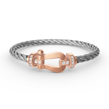 [LUCKY LOVE]FORCE LARGE HORSESHOE HALF DIAMOND BRACELET ROSE GOLD