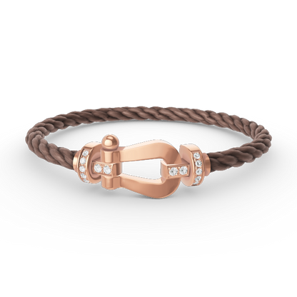 [LUCKY LOVE]FORCE LARGE HORSESHOE HALF DIAMOND BRACELET ROSE GOLD