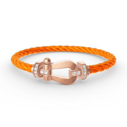 [LUCKY LOVE]FORCE LARGE HORSESHOE HALF DIAMOND BRACELET ROSE GOLD