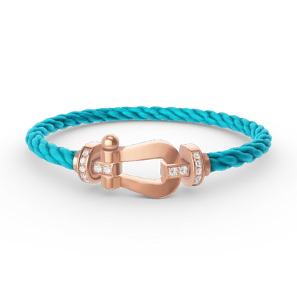 [LUCKY LOVE]FORCE LARGE HORSESHOE HALF DIAMOND BRACELET ROSE GOLD
