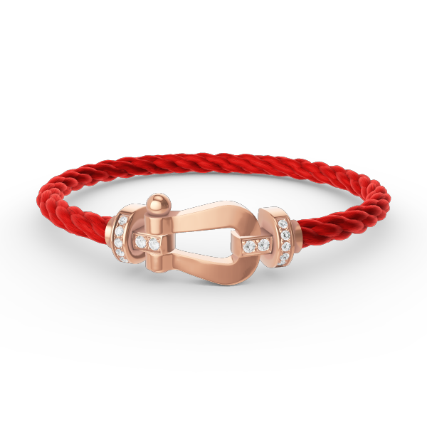 [LUCKY LOVE]FORCE LARGE HORSESHOE HALF DIAMOND BRACELET ROSE GOLD