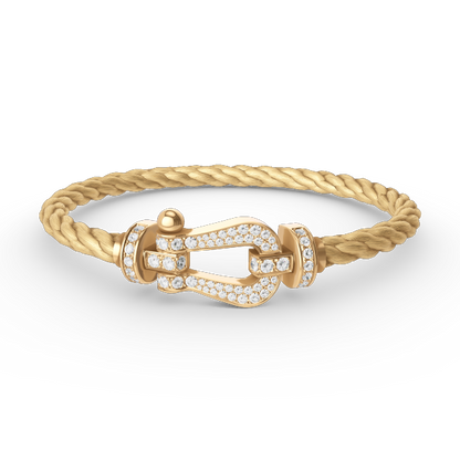 [LUCKY LOVE]FORCE LARGE HORSESHOE FULL DIAMOND BRACELET GOLD