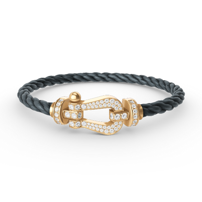 [LUCKY LOVE]FORCE LARGE HORSESHOE FULL DIAMOND BRACELET GOLD