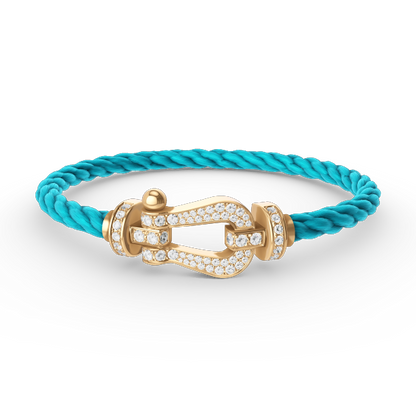 [LUCKY LOVE]FORCE LARGE HORSESHOE FULL DIAMOND BRACELET GOLD