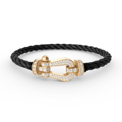 [LUCKY LOVE]FORCE LARGE HORSESHOE FULL DIAMOND BRACELET GOLD