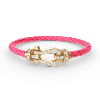 [LUCKY LOVE]FORCE LARGE HORSESHOE FULL DIAMOND BRACELET GOLD