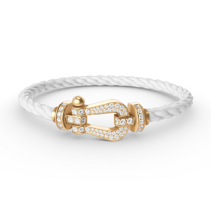 [LUCKY LOVE]FORCE LARGE HORSESHOE FULL DIAMOND BRACELET GOLD
