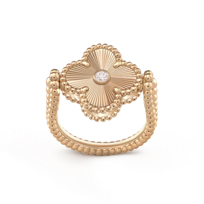 [LUCKY LOVE]CLOVER RIVERSIBLE RING GOLD COLLECTION