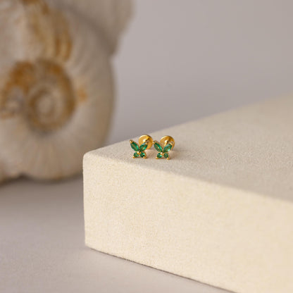 Butterfly Birthstone Flatback Studs