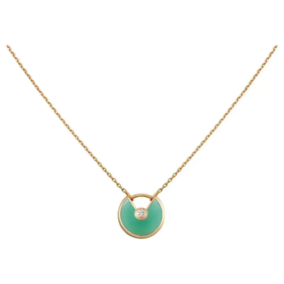 [LUCKY LOVE]AMULETTE GOLD MALACHITE NECKLACE
