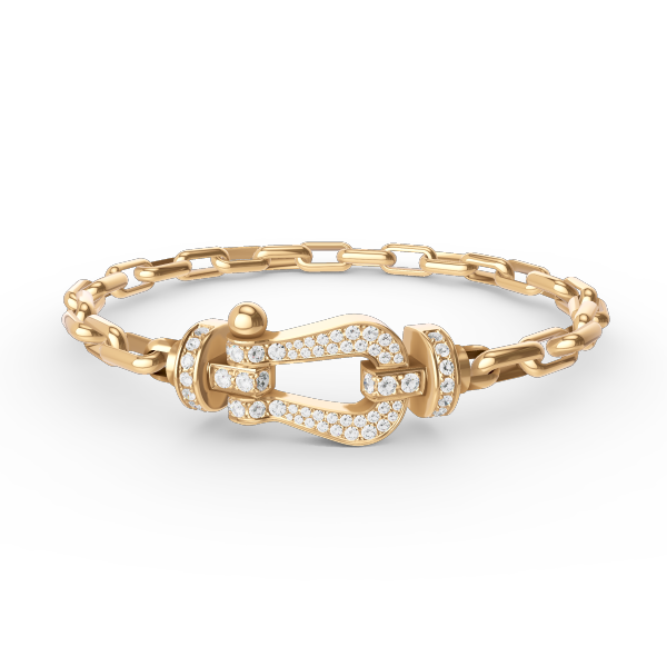 [LUCKY LOVE]FORCE LARGE HORSESHOE CLASP  METAL BRACELET