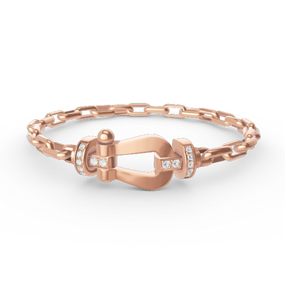 [LUCKY LOVE]FORCE LARGE HORSESHOE CLASP  METAL BRACELET