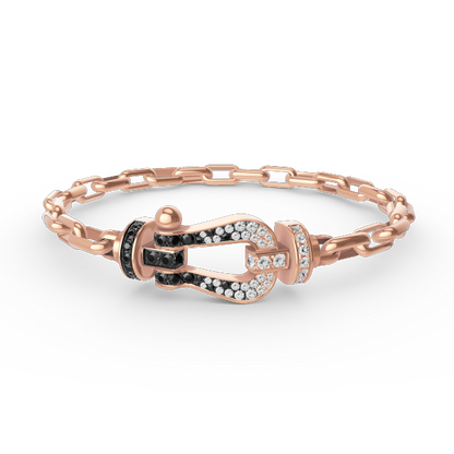 [LUCKY LOVE]FORCE LARGE HORSESHOE CLASP  METAL BRACELET