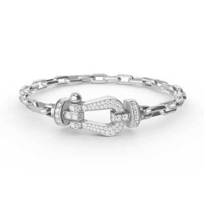 [LUCKY LOVE]FORCE LARGE HORSESHOE CLASP  METAL BRACELET