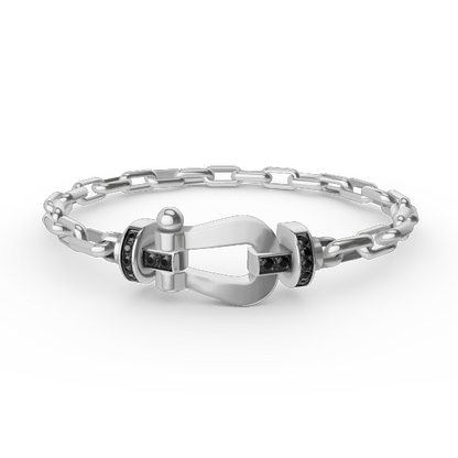 [LUCKY LOVE]FORCE LARGE HORSESHOE CLASP  METAL BRACELET