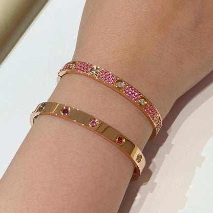 [LUCKY LOVE]2026 PAVE GEMSTONE LOVE BRACELET 6.1MM 10 DIAMONDS