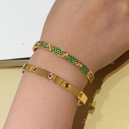 [LUCKY LOVE]2026 PAVE GEMSTONE LOVE BRACELET 6.1MM 10 DIAMONDS
