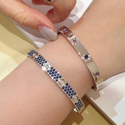 [LUCKY LOVE]2026 PAVE GEMSTONE LOVE BRACELET 6.1MM 10 DIAMONDS