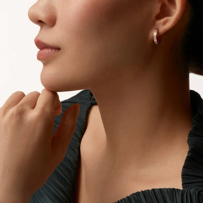 [LUCKY LOVE]LOVE 3.3MM DANGLE HALF DIAMOND EARRINGS