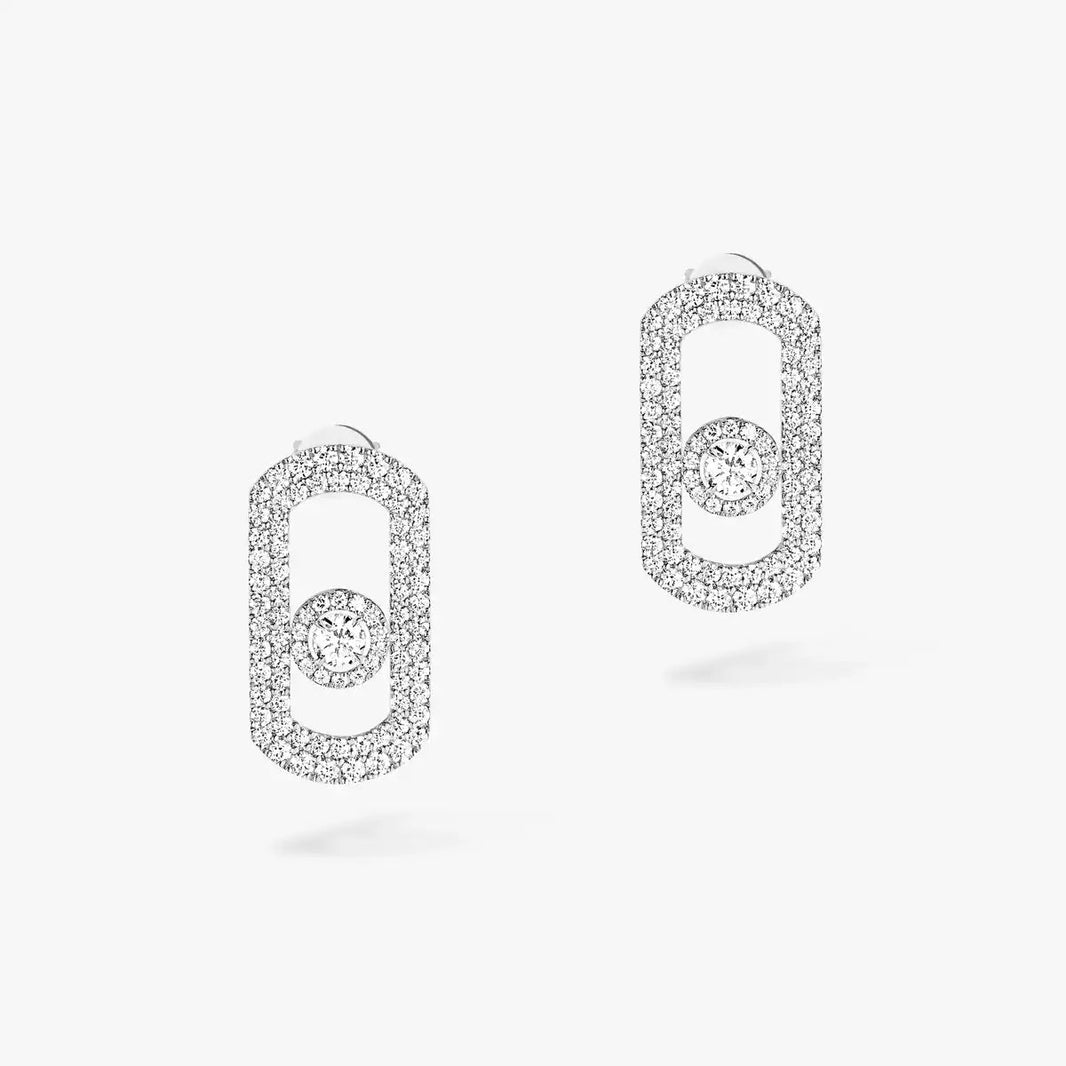[LUCKY LOVE]So Move Pave_-Set Diamond Earrings in Silver