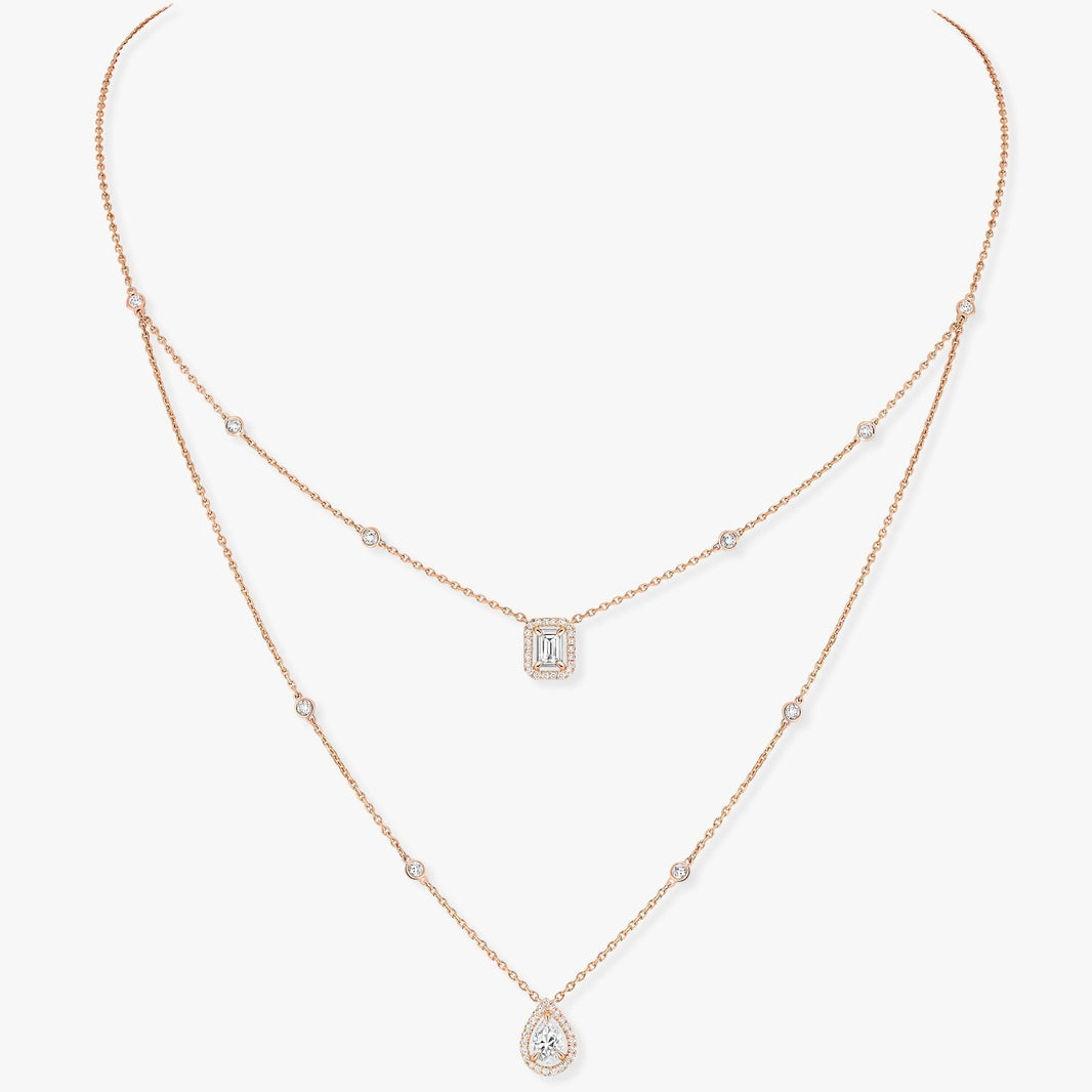 [LUCKY LOVE]MY TWIN 2 ROW DIAMOND NECKLACE